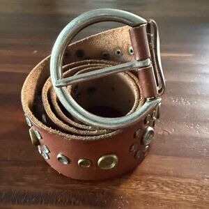 Forest and Culver Brown Vintage Studded Western Belt Size L